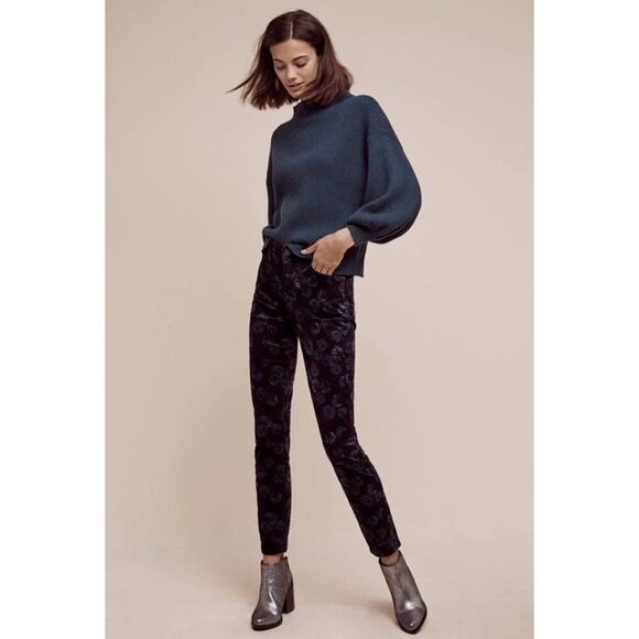 PILCRO the Letterpress Anthropologie Jeans Women 31 Skinny Script Velvet boho - Picture 1 of 15